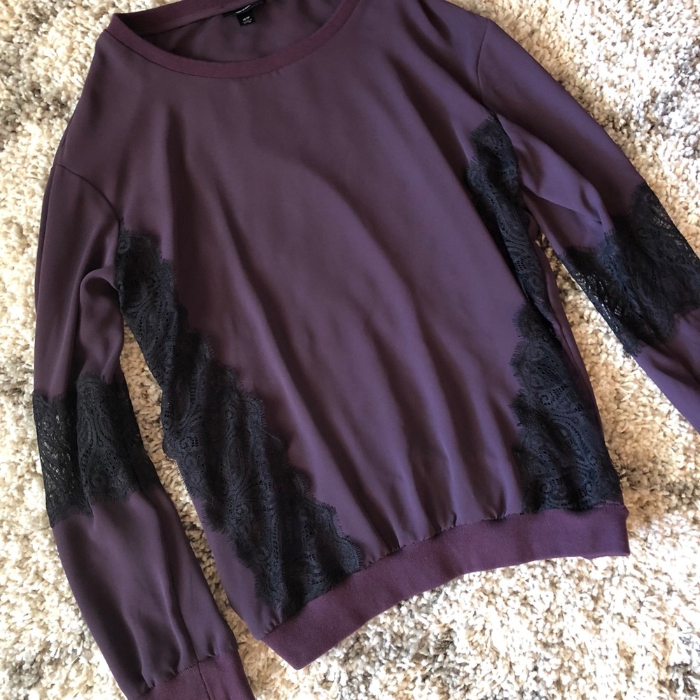 Sheer top with lace detail!